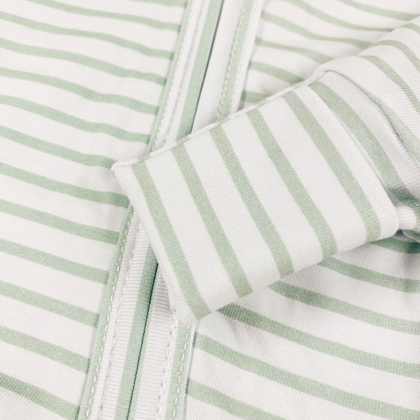Sage Stripes Zip Romper