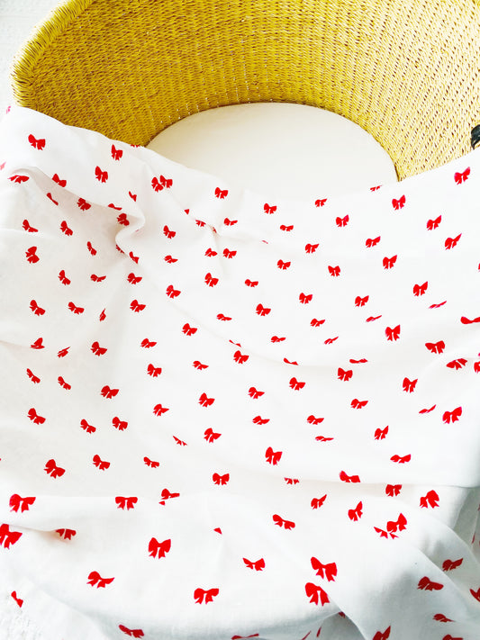 Mini Red Bows Swaddle Wrap