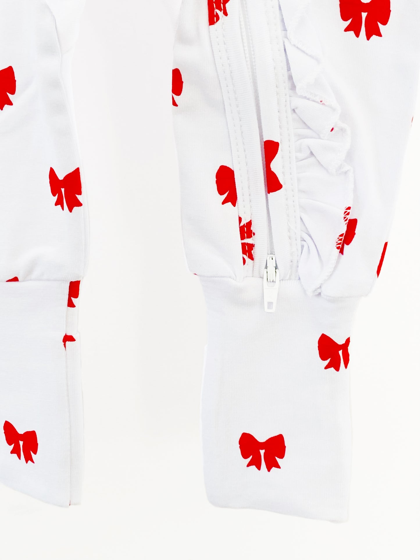 Mini Red Bows Ruffle Romper