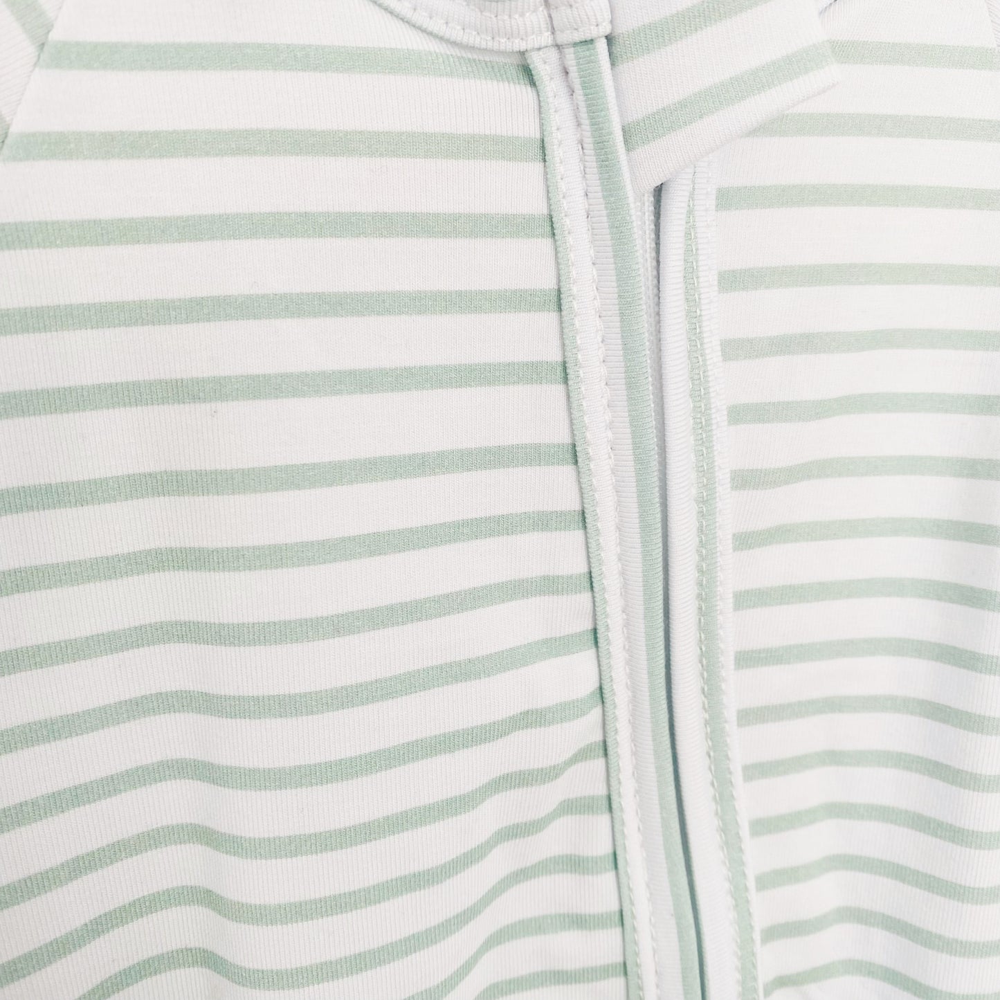 Sage Stripes Zip Romper