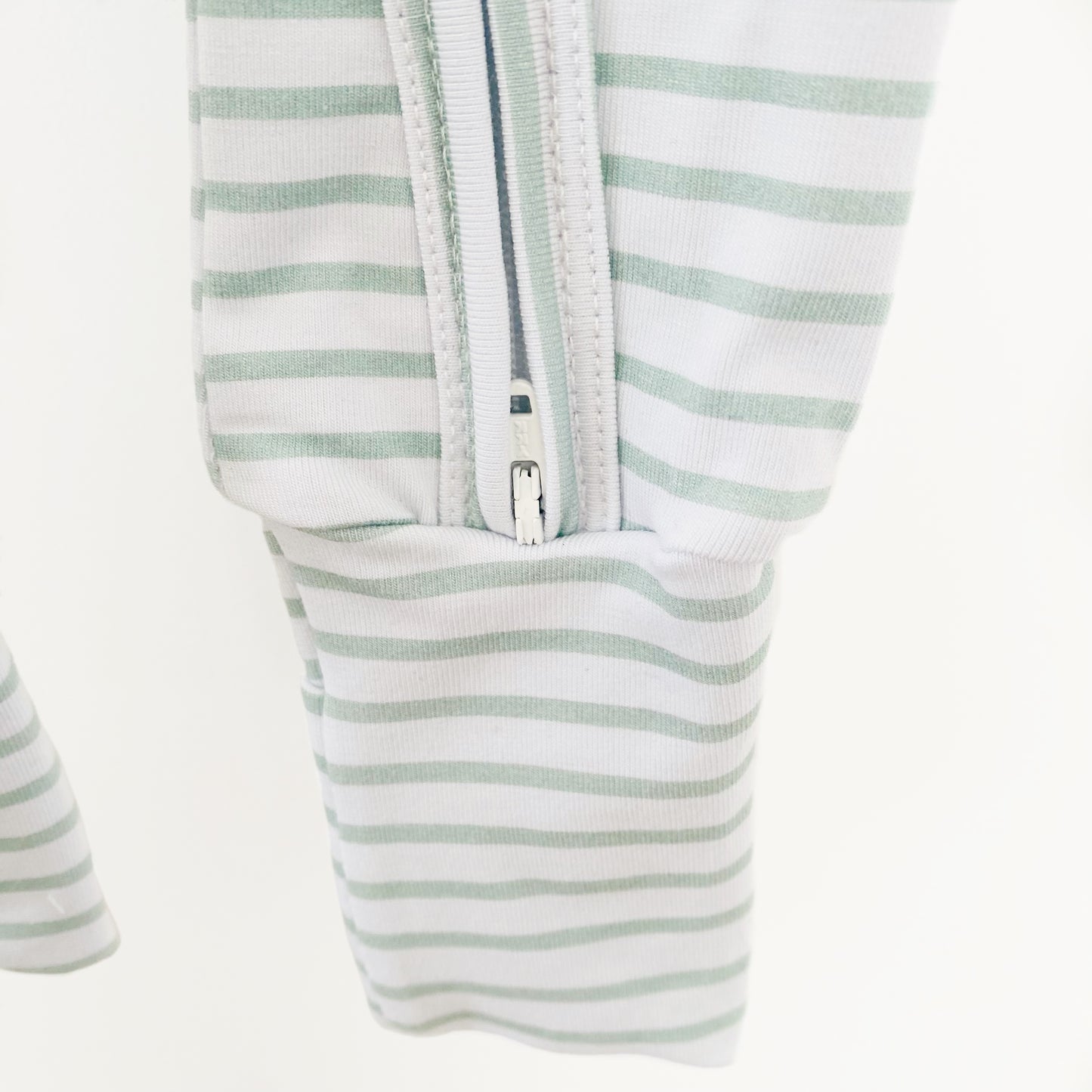 Sage Stripes Zip Romper