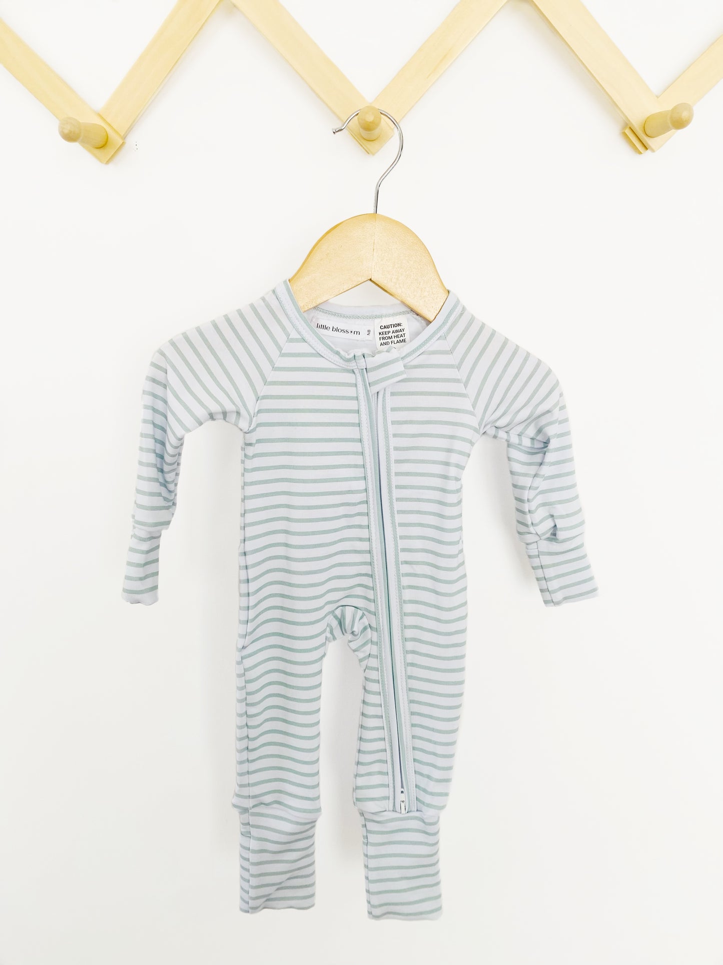 Sage Stripes Zip Romper