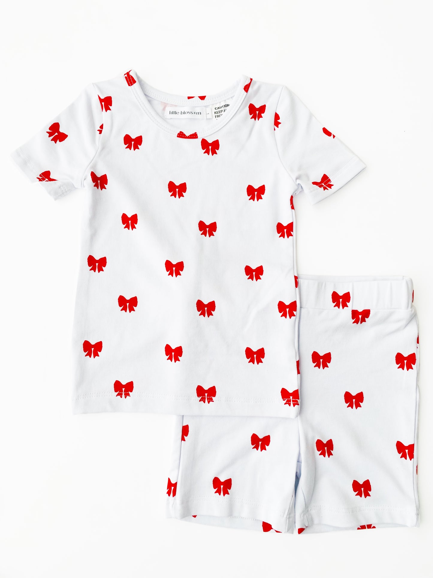 Mini Red Bows Short Sleeve Pyjama Set