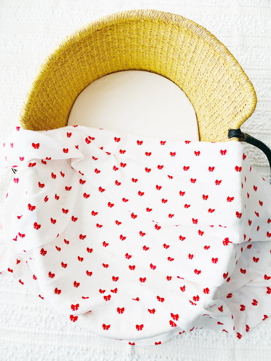 Mini Red Bows Swaddle Wrap
