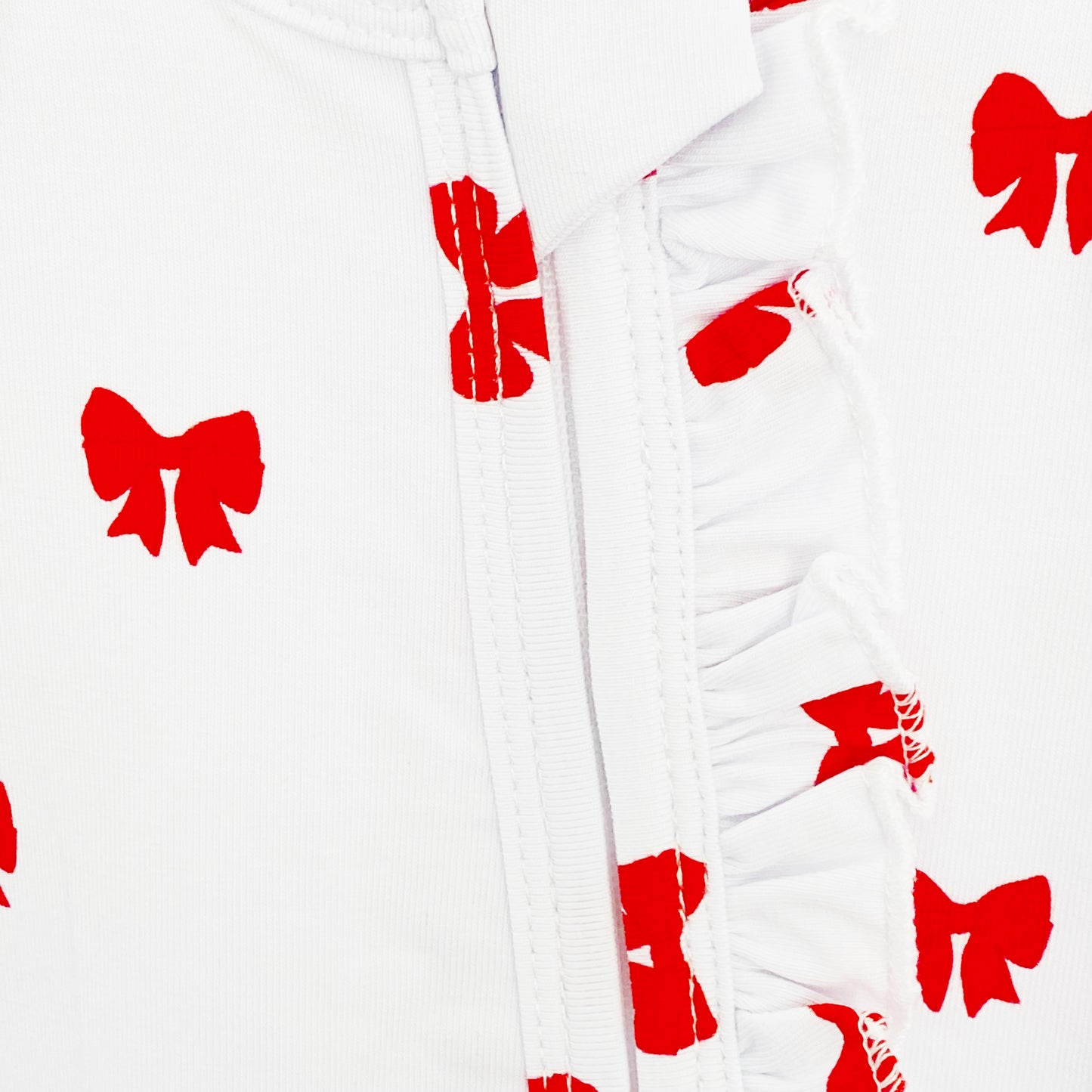 Mini Red Bows Ruffle Romper